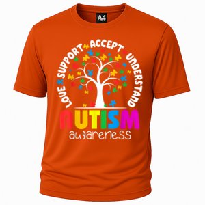 Autism Love Accept Support Autistic Autism Awareness Cooling Performance Crew T-Shirt