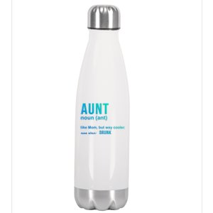 Aunt Like A Mom But Way Cooler Funny Auntie Funny Gift / Joke Gag Gift Stainless Steel Insulated Water Bottle