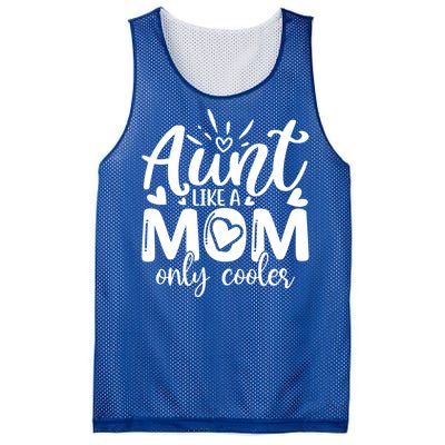 Aunt Like A Mom Only Cooler Cool Auntie Gift Mesh Reversible Basketball Jersey Tank