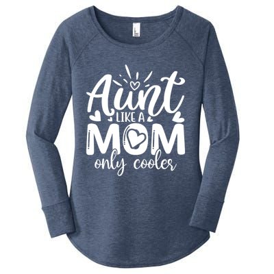 Aunt Like A Mom Only Cooler Cool Auntie Gift Women's Perfect Tri Tunic Long Sleeve Shirt