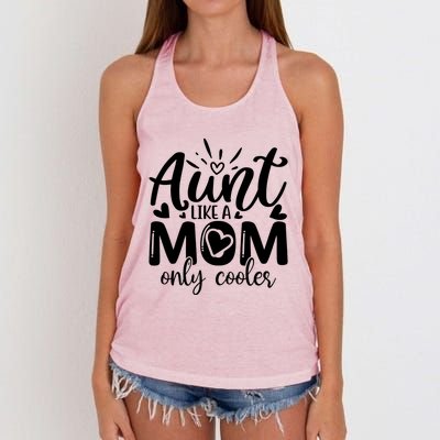 Aunt Like A Mom Only Cooler Cool Auntie Gift Women's Knotted Racerback Tank