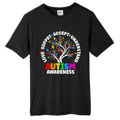 Autism Love Accept Support Autistic Autism Awareness Tall Fusion ChromaSoft Performance T-Shirt