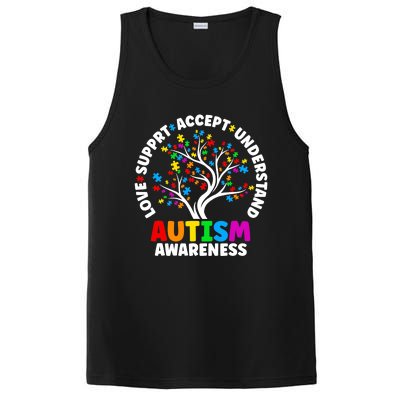 Autism Love Accept Support Autistic Autism Awareness PosiCharge Competitor Tank