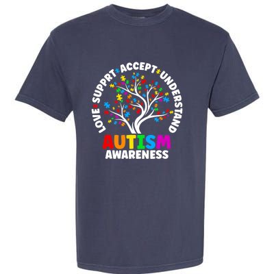 Autism Love Accept Support Autistic Autism Awareness Garment-Dyed Heavyweight T-Shirt