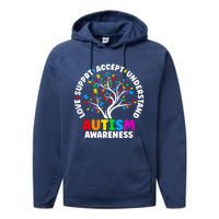 Autism Love Accept Support Autistic Autism Awareness Performance Fleece Hoodie