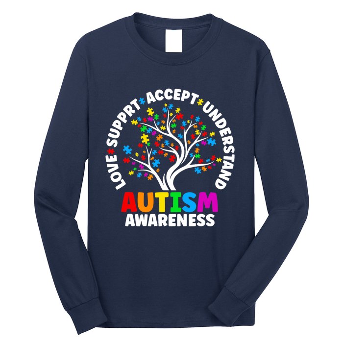 Autism Love Accept Support Autistic Autism Awareness Long Sleeve Shirt