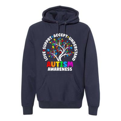 Autism Love Accept Support Autistic Autism Awareness Premium Hoodie