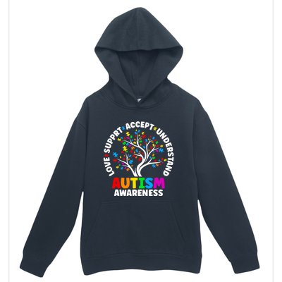 Autism Love Accept Support Autistic Autism Awareness Urban Pullover Hoodie