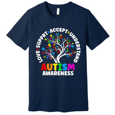 Autism Love Accept Support Autistic Autism Awareness Premium T-Shirt