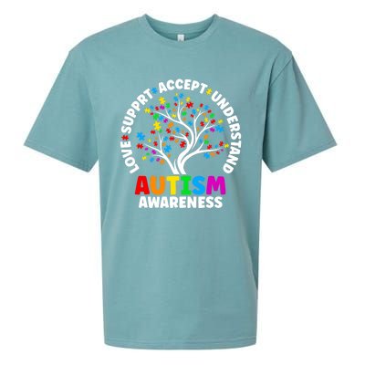 Autism Love Accept Support Autistic Autism Awareness Sueded Cloud Jersey T-Shirt