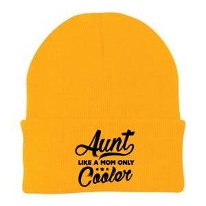 Aunt Like A Mom Only Cooler Auntie Mothers Day Gift Knit Cap Winter Beanie