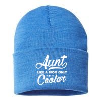 Aunt Like A Mom Only Cooler Auntie Mothers Day Gift Sustainable Knit Beanie