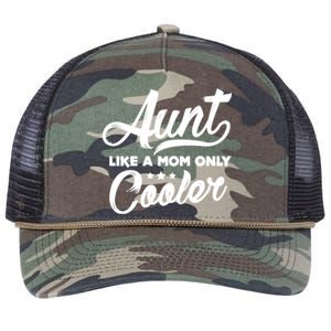 Aunt Like A Mom Only Cooler Auntie Mothers Day Gift Retro Rope Trucker Hat Cap