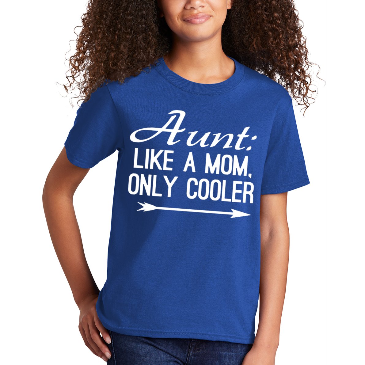 Aunt Like A Mom Only Cooler Cool Cute Funny Auntie Gift Kids T-Shirt