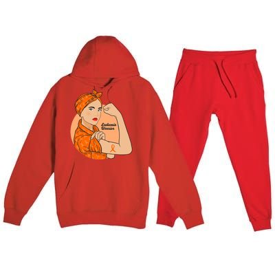 Aml Leukemia Awareness Products Leukemia Warrior Unbreakable Gift Premium Hooded Sweatsuit Set