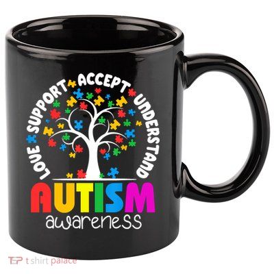 Autism Love Accept Support Autistic Autism Awareness 11oz C Handle Ceramic Mug
