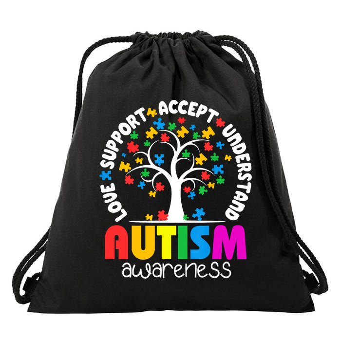 Autism Love Accept Support Autistic Autism Awareness Drawstring Bag