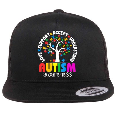 Autism Love Accept Support Autistic Autism Awareness Flatbill Hat