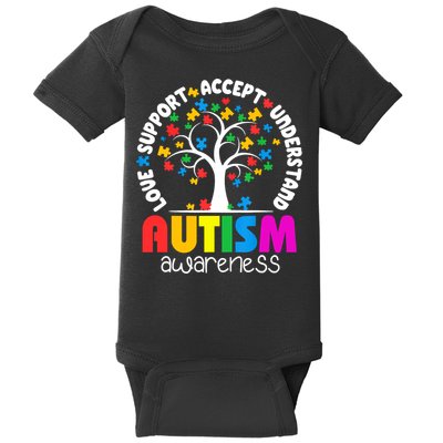 Autism Love Accept Support Autistic Autism Awareness Baby Bodysuit