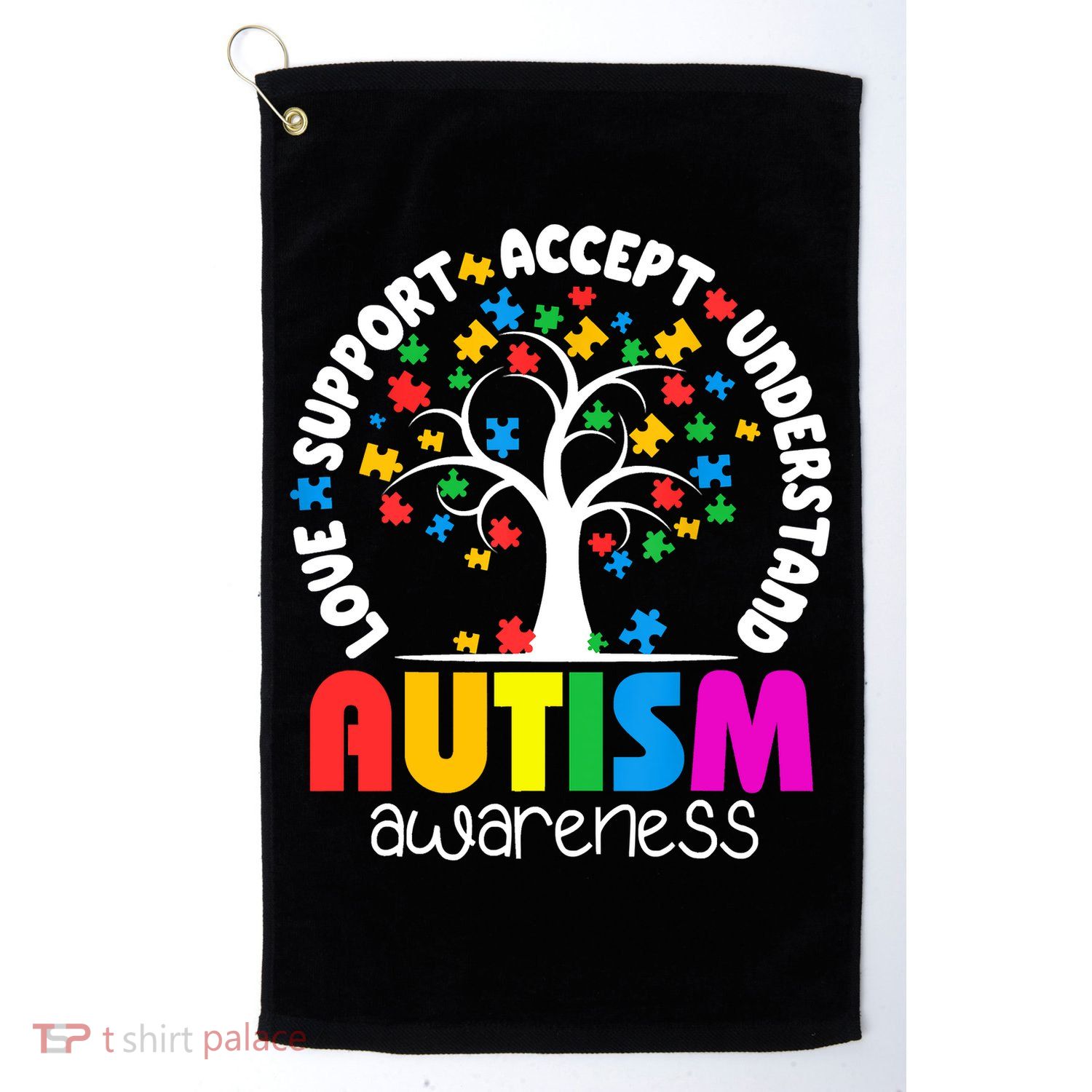 Autism Love Accept Support Autistic Autism Awareness Golf Towel