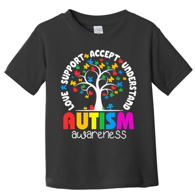 Autism Love Accept Support Autistic Autism Awareness Toddler T-Shirt