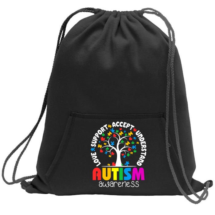 Autism Love Accept Support Autistic Autism Awareness Sweatshirt Cinch Pack Bag