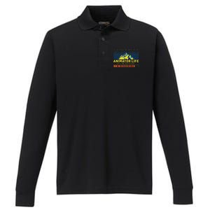 Animator Life Animation Visual Artist Rendering Graphic Art Performance Long Sleeve Polo