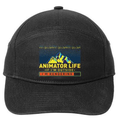 Animator Life Animation Visual Artist Rendering Graphic Art 7-Panel Snapback Hat