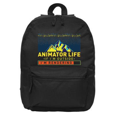 Animator Life Animation Visual Artist Rendering Graphic Art 16 in Basic Backpack