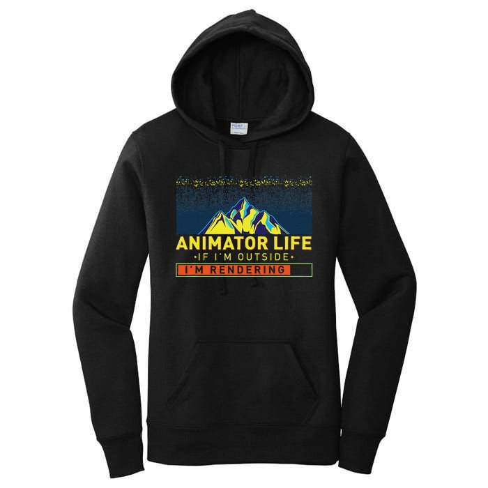 Animator Life Animation Visual Artist Rendering Graphic Art Women's Pullover Hoodie