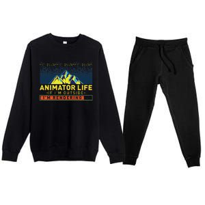 Animator Life Animation Visual Artist Rendering Graphic Art Premium Crewneck Sweatsuit Set