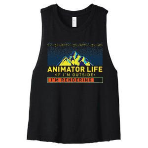 Animator Life Animation Visual Artist Rendering Graphic Art Women's Racerback Cropped Tank