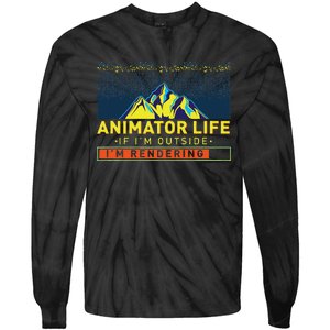 Animator Life Animation Visual Artist Rendering Graphic Art Tie-Dye Long Sleeve Shirt