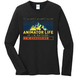 Animator Life Animation Visual Artist Rendering Graphic Art Ladies Long Sleeve Shirt