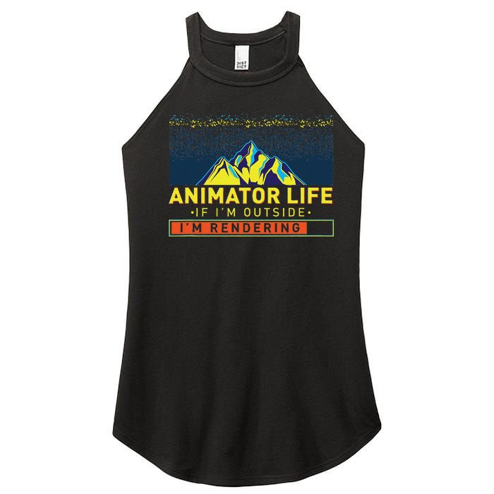 Animator Life Animation Visual Artist Rendering Graphic Art Women's Perfect Tri Rocker Tank