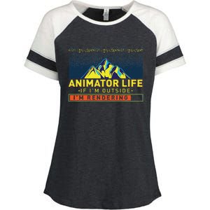 Animator Life Animation Visual Artist Rendering Graphic Art Enza Ladies Jersey Colorblock Tee