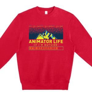 Animator Life Animation Visual Artist Rendering Graphic Art Premium Crewneck Sweatshirt