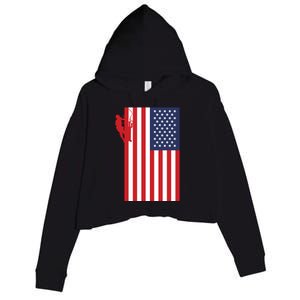 American Lineman Crop Fleece Hoodie