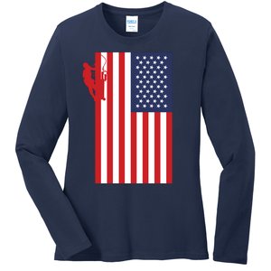 American Lineman Ladies Long Sleeve Shirt