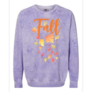 Autumn Leaves And Pumpkins Please Leaf Fall Season Colorblast Crewneck Sweatshirt