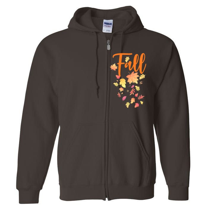 Autumn Leaves And Pumpkins Please Leaf Fall Season Full Zip Hoodie