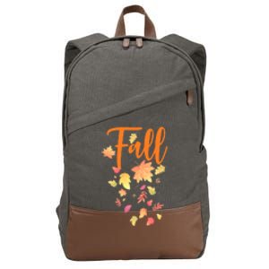 Autumn Leaves And Pumpkins Please Leaf Fall Season Cotton Canvas Backpack