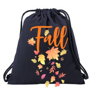 Autumn Leaves And Pumpkins Please Leaf Fall Season Drawstring Bag