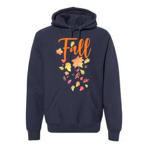 Autumn Leaves And Pumpkins Please Leaf Fall Season Premium Hoodie