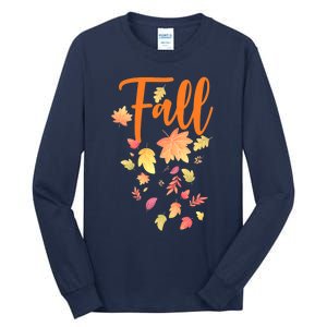 Autumn Leaves And Pumpkins Please Leaf Fall Season Tall Long Sleeve T-Shirt