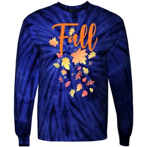 Autumn Leaves And Pumpkins Please Leaf Fall Season Tie-Dye Long Sleeve Shirt