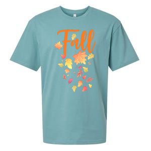 Autumn Leaves And Pumpkins Please Leaf Fall Season Sueded Cloud Jersey T-Shirt