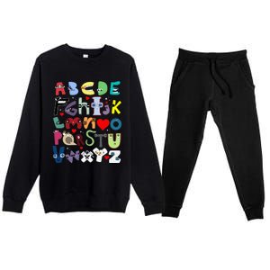 Alphabet Lore Az I Love You Letter Premium Crewneck Sweatsuit Set