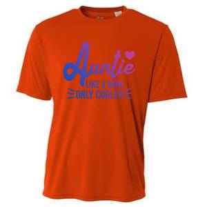 Auntie Like A Mom But Cooler Funny Aunt From Niece Gift Cooling Performance Crew T-Shirt