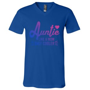 Auntie Like A Mom But Cooler Funny Aunt From Niece Gift V-Neck T-Shirt